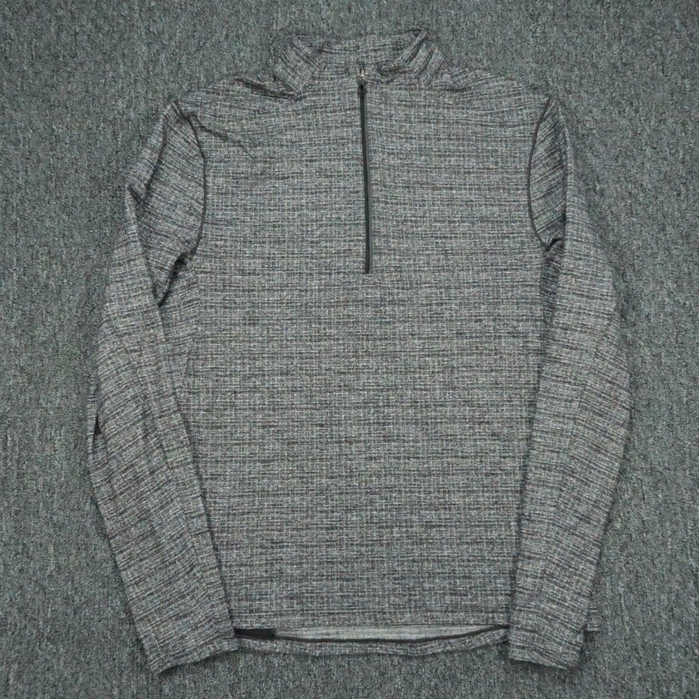 Lululemon Pullover Men Medium Gray Black Surge Warm Quarter Zip Training Stretch